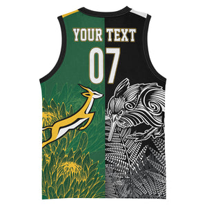 South Africa - New Zealand Greatest Rivals Rugby Custom Basketball Jersey Bokke Vs Kiwi