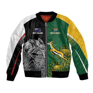 South Africa - New Zealand Greatest Rivals Rugby Custom Bomber Jacket Bokke Vs Kiwi