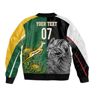 South Africa - New Zealand Greatest Rivals Rugby Custom Bomber Jacket Bokke Vs Kiwi