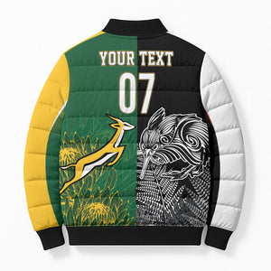 South Africa - New Zealand Greatest Rivals Rugby Custom Bomber Puffer Jacket Bokke Vs Kiwi