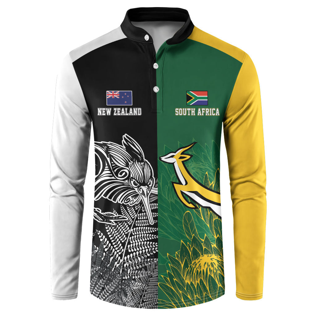 South Africa - New Zealand Greatest Rivals Rugby Custom Button Sweatshirt Bokke Vs Kiwi