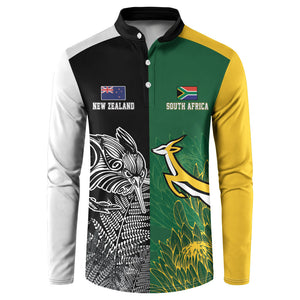 South Africa - New Zealand Greatest Rivals Rugby Custom Button Sweatshirt Bokke Vs Kiwi