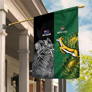South Africa - New Zealand Greatest Rivals Rugby Garden Flag Bokke Vs Kiwi
