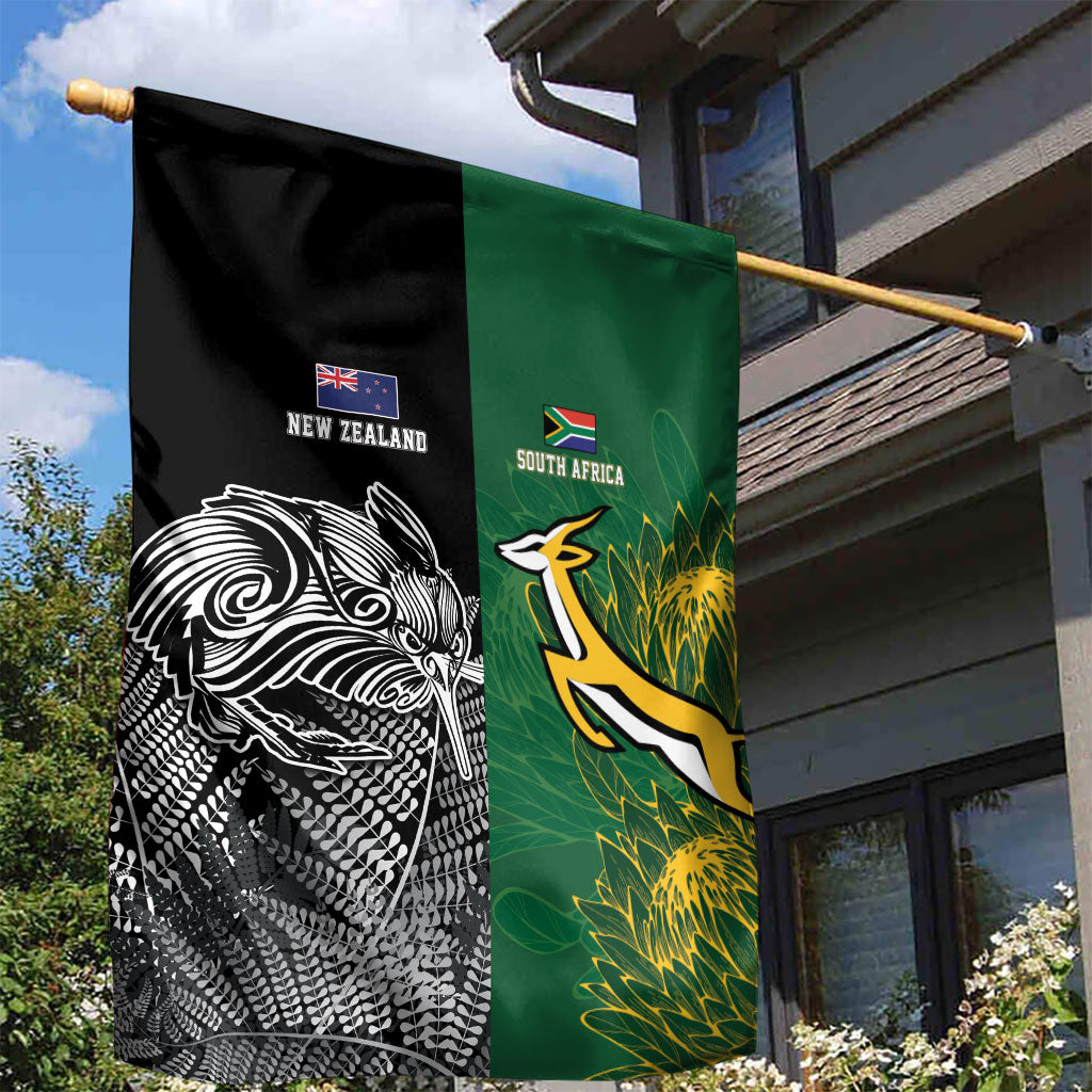 South Africa - New Zealand Greatest Rivals Rugby Garden Flag Bokke Vs Kiwi