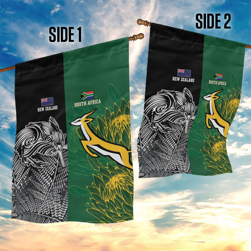 South Africa - New Zealand Greatest Rivals Rugby Garden Flag Bokke Vs Kiwi