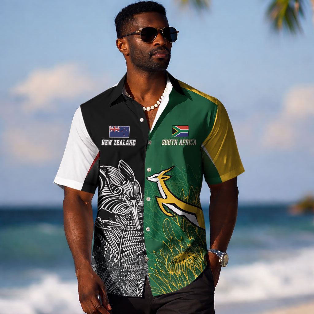 South Africa - New Zealand Greatest Rivals Rugby Custom Hawaiian Shirt Bokke Vs Kiwi