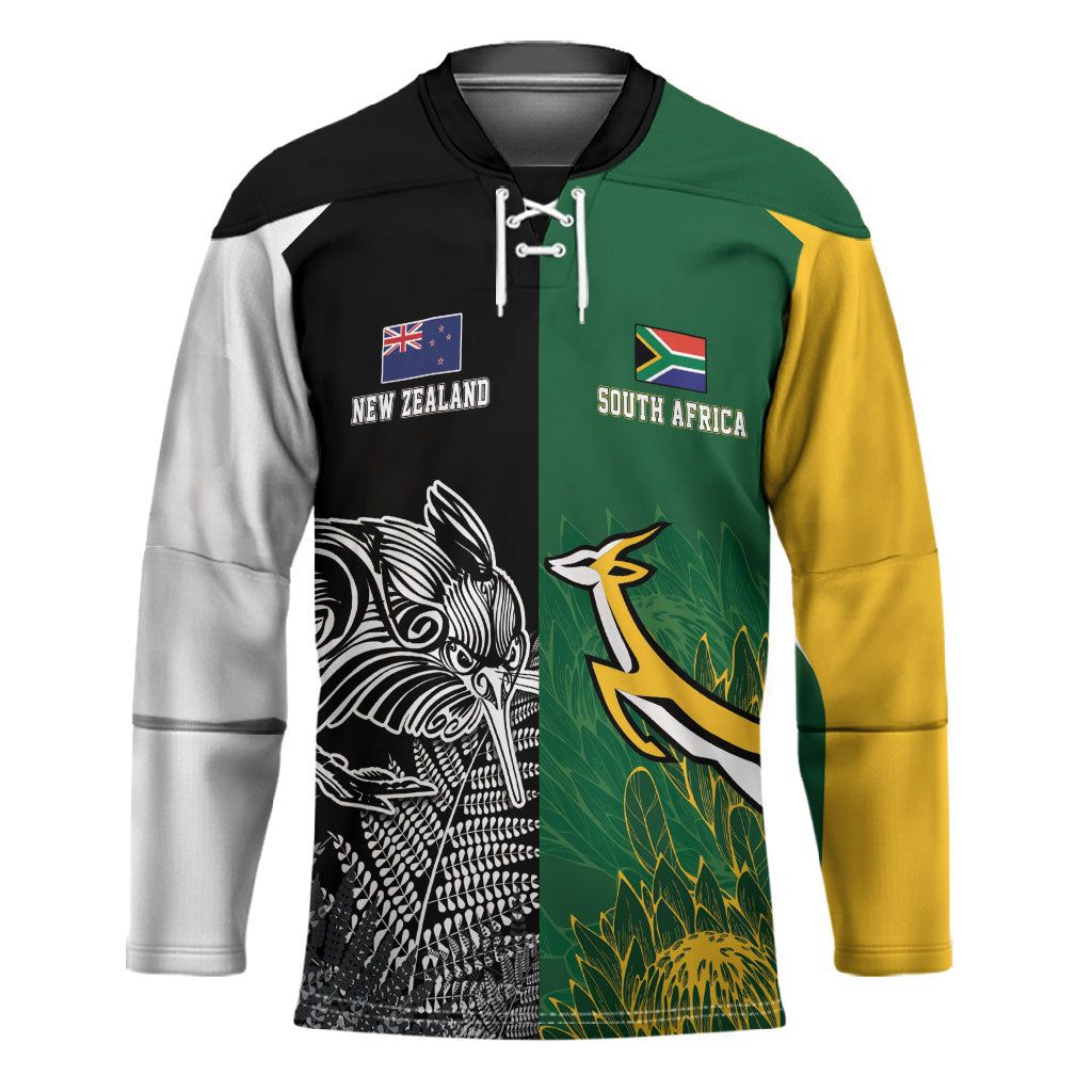 South Africa - New Zealand Greatest Rivals Rugby Custom Hockey Jersey Bokke Vs Kiwi