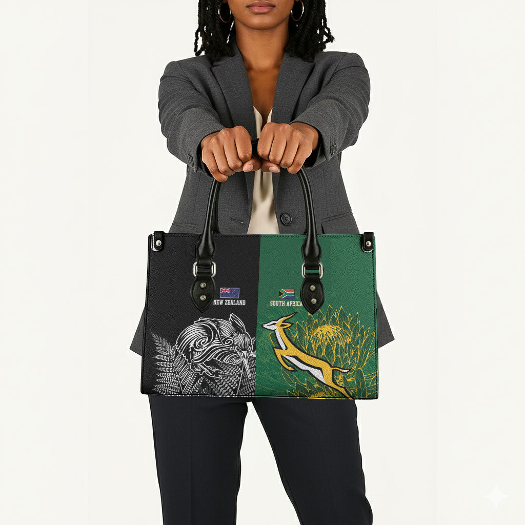 South Africa - New Zealand Greatest Rivals Rugby Leather Bag Bokke Vs Kiwi