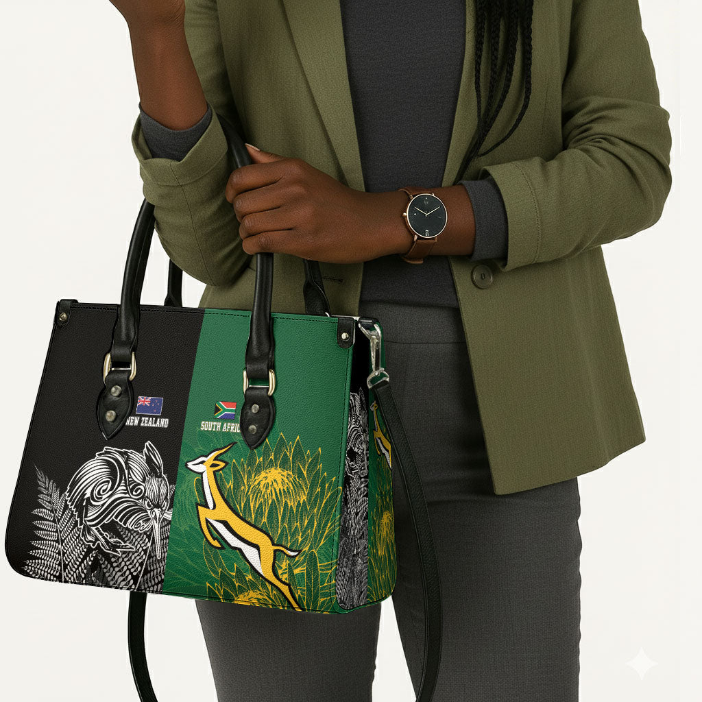 South Africa - New Zealand Greatest Rivals Rugby Leather Bag Bokke Vs Kiwi