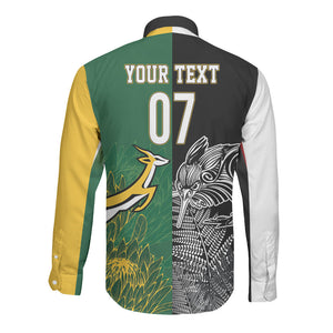 South Africa - New Zealand Greatest Rivals Rugby Custom Long Sleeve Button Shirt Bokke Vs Kiwi