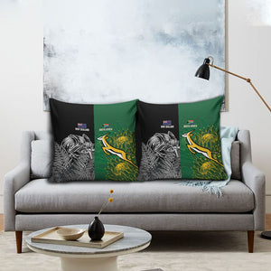 South Africa - New Zealand Greatest Rivals Rugby Pillow Cover Bokke Vs Kiwi