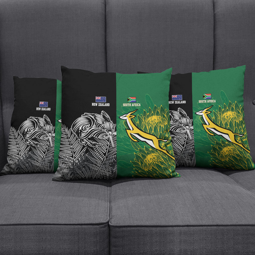 South Africa - New Zealand Greatest Rivals Rugby Pillow Cover Bokke Vs Kiwi