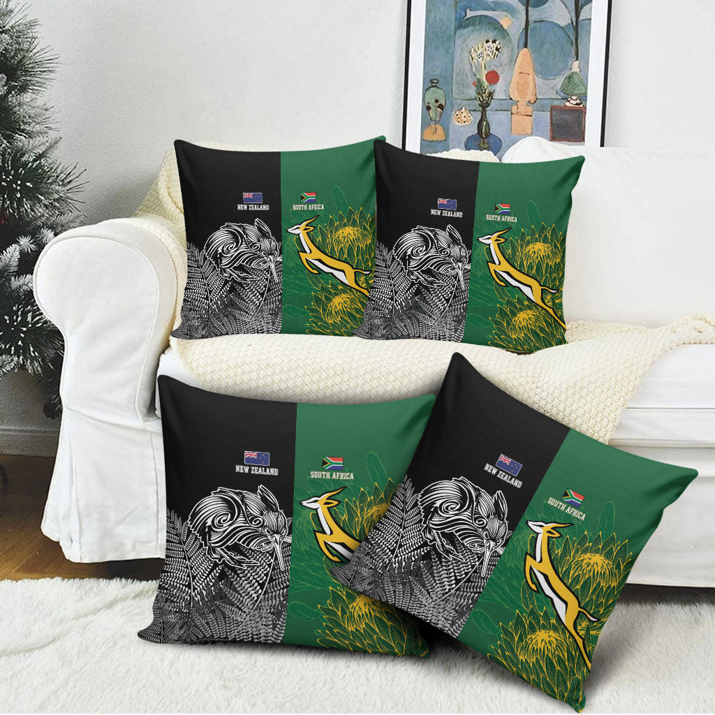 South Africa - New Zealand Greatest Rivals Rugby Pillow Cover Bokke Vs Kiwi