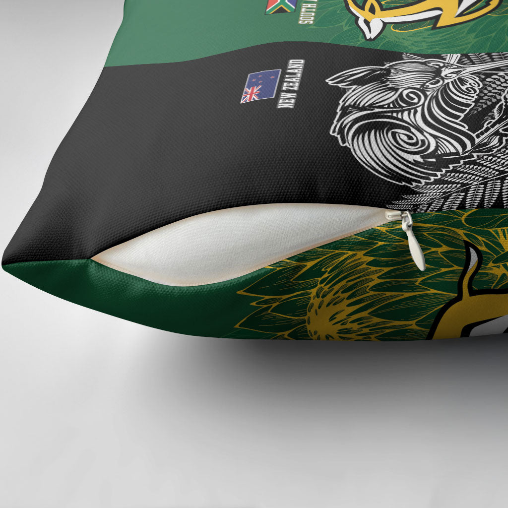 South Africa - New Zealand Greatest Rivals Rugby Pillow Cover Bokke Vs Kiwi
