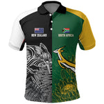 South Africa - New Zealand Greatest Rivals Rugby Custom Polo Shirt Bokke Vs Kiwi