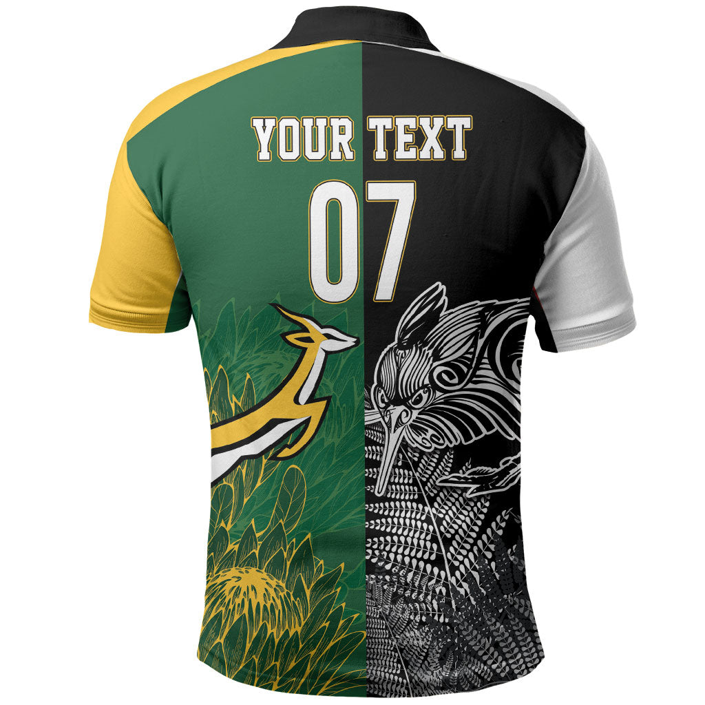 South Africa - New Zealand Greatest Rivals Rugby Custom Polo Shirt Bokke Vs Kiwi