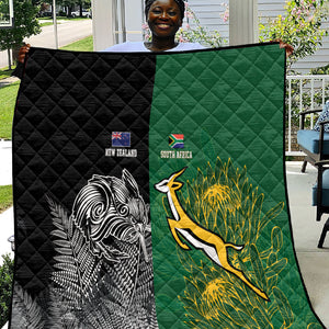 South Africa - New Zealand Greatest Rivals Rugby Quilt Bokke Vs Kiwi