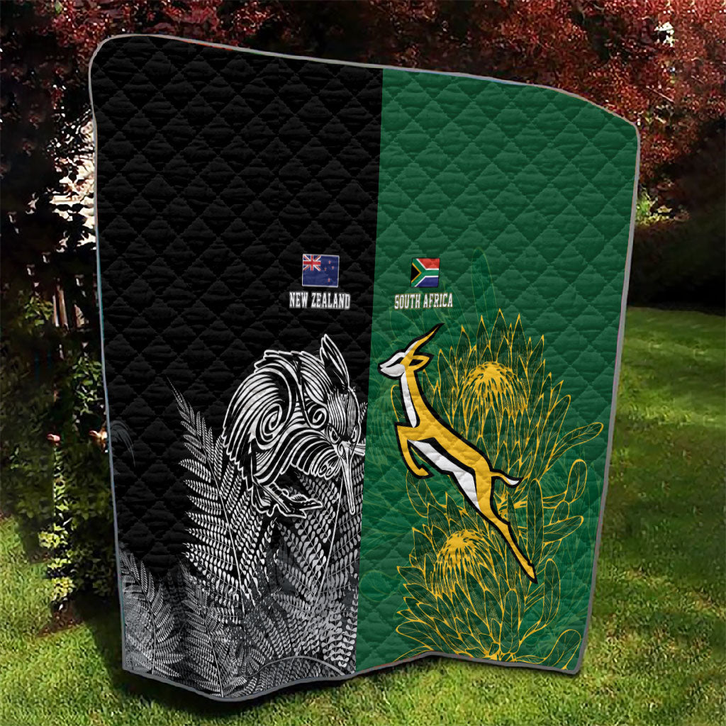 South Africa - New Zealand Greatest Rivals Rugby Quilt Bokke Vs Kiwi