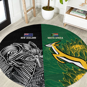South Africa - New Zealand Greatest Rivals Rugby Round Carpet Bokke Vs Kiwi