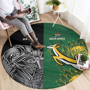 South Africa - New Zealand Greatest Rivals Rugby Round Carpet Bokke Vs Kiwi