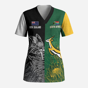 South Africa - New Zealand Greatest Rivals Rugby Custom Scrub Top Bokke Vs Kiwi