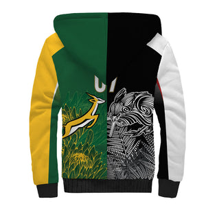 South Africa - New Zealand Greatest Rivals Rugby Custom Sherpa Hoodie Bokke Vs Kiwi