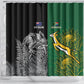South Africa - New Zealand Greatest Rivals Rugby Shower Curtain Bokke Vs Kiwi