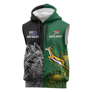 South Africa - New Zealand Greatest Rivals Rugby Custom Sleeveless Hoodie Bokke Vs Kiwi