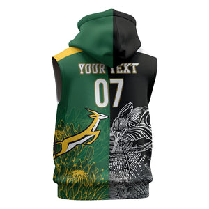 South Africa - New Zealand Greatest Rivals Rugby Custom Sleeveless Hoodie Bokke Vs Kiwi