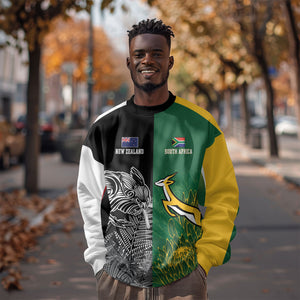 South Africa - New Zealand Greatest Rivals Rugby Custom Sweatshirt Bokke Vs Kiwi