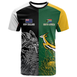 South Africa - New Zealand Greatest Rivals Rugby Custom T shirt Bokke Vs Kiwi
