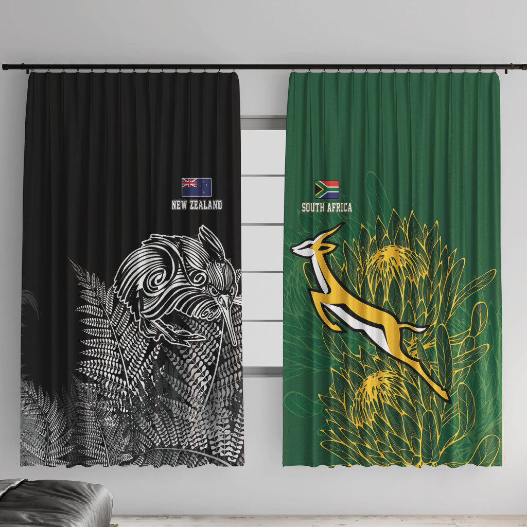 South Africa - New Zealand Greatest Rivals Rugby Window Curtain Bokke Vs Kiwi