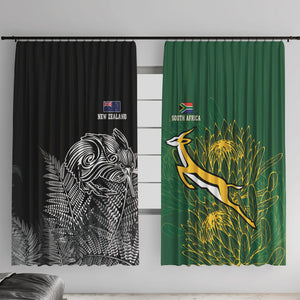 South Africa - New Zealand Greatest Rivals Rugby Window Curtain Bokke Vs Kiwi