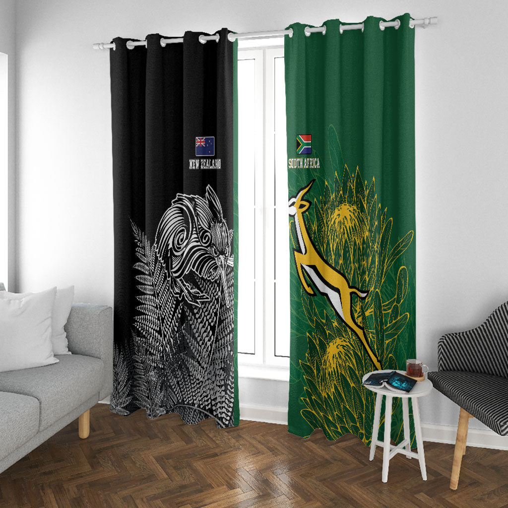 South Africa - New Zealand Greatest Rivals Rugby Window Curtain Bokke Vs Kiwi
