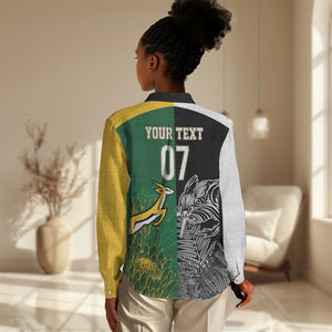 South Africa - New Zealand Greatest Rivals Rugby Custom Women Casual Shirt Bokke Vs Kiwi