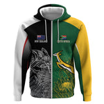 South Africa - New Zealand Greatest Rivals Rugby Custom Zip Hoodie Bokke Vs Kiwi