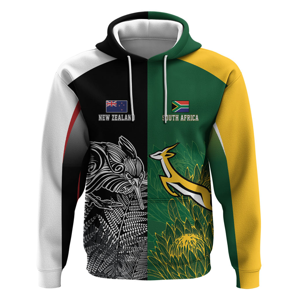 South Africa - New Zealand Greatest Rivals Rugby Custom Zip Hoodie Bokke Vs Kiwi