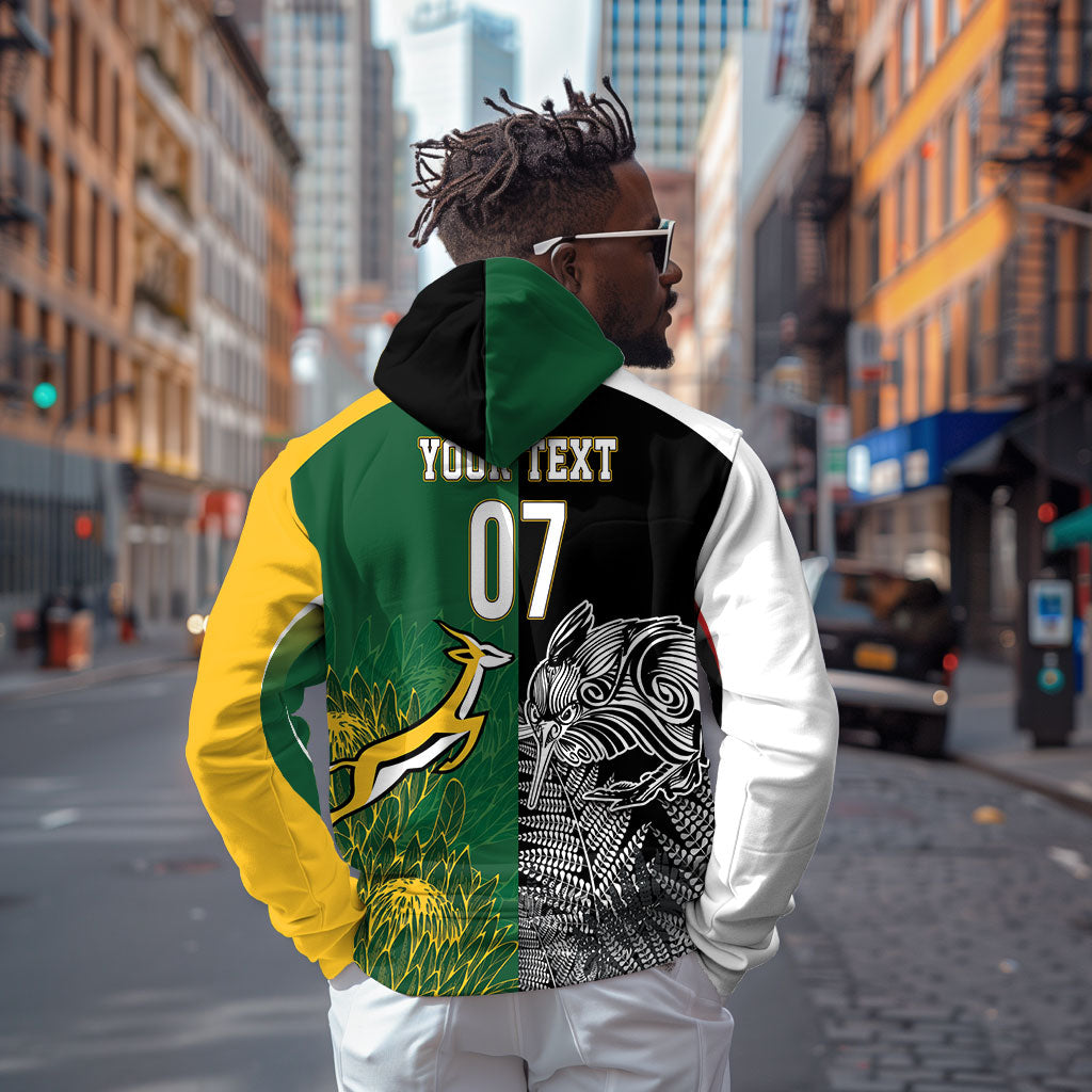 South Africa - New Zealand Greatest Rivals Rugby Custom Zip Hoodie Bokke Vs Kiwi
