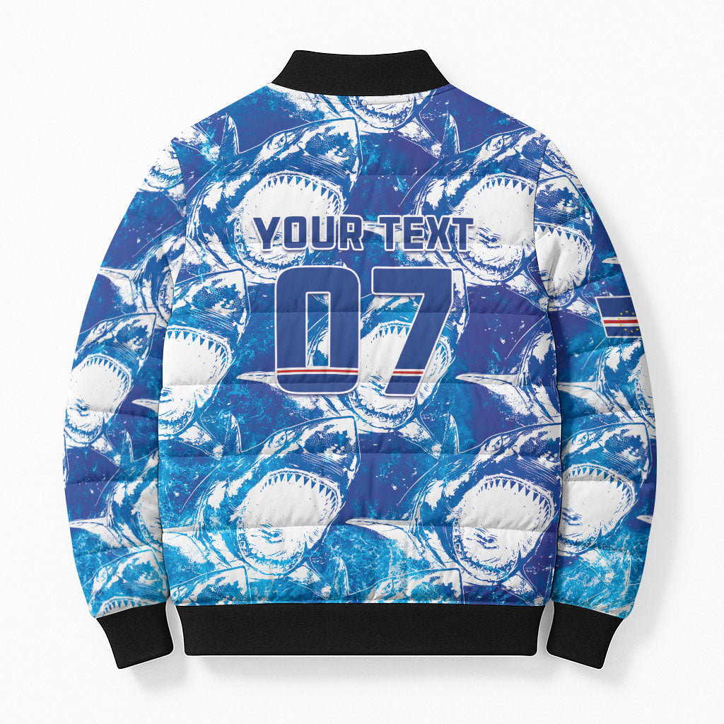 Cabo Verde WC2026 Prematch Guernsey Inspired Custom Bomber Puffer Jacket Tubaroes Azuis Making History