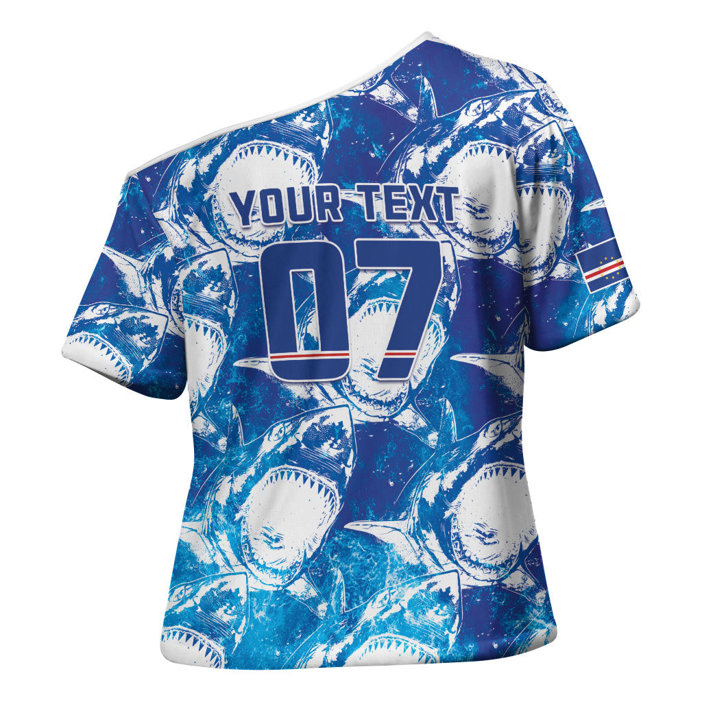 Cabo Verde WC2026 Prematch Guernsey Inspired Custom Cross Shoulder Shirt Tubaroes Azuis Making History