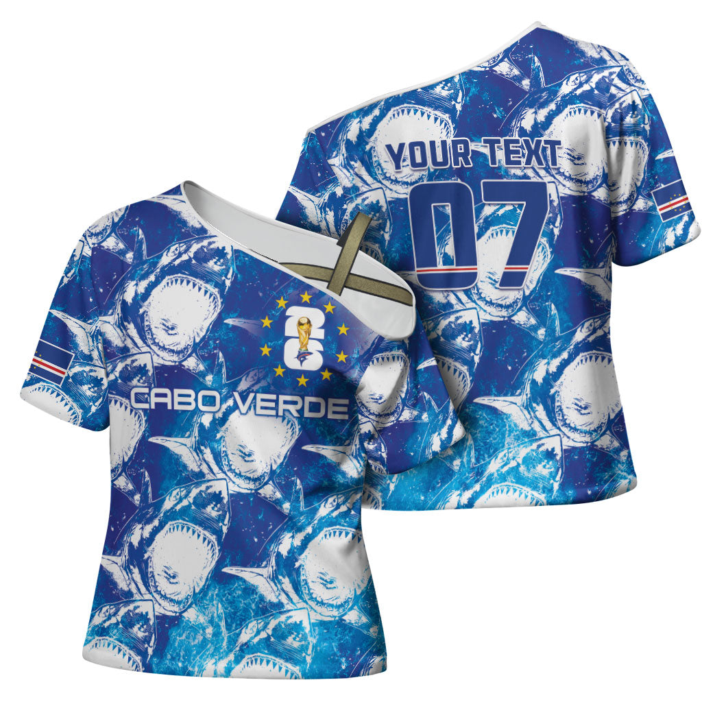 Cabo Verde WC2026 Prematch Guernsey Inspired Custom Cross Shoulder Shirt Tubaroes Azuis Making History