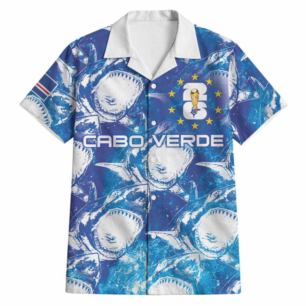 Cabo Verde WC2026 Prematch Guernsey Inspired Custom Hawaiian Shirt Tubaroes Azuis Making History