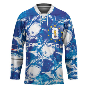 Cabo Verde WC2026 Prematch Guernsey Inspired Custom Hockey Jersey Tubaroes Azuis Making History