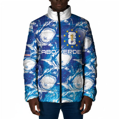 Cabo Verde WC2026 Prematch Guernsey Inspired Custom Padded Jacket Tubaroes Azuis Making History