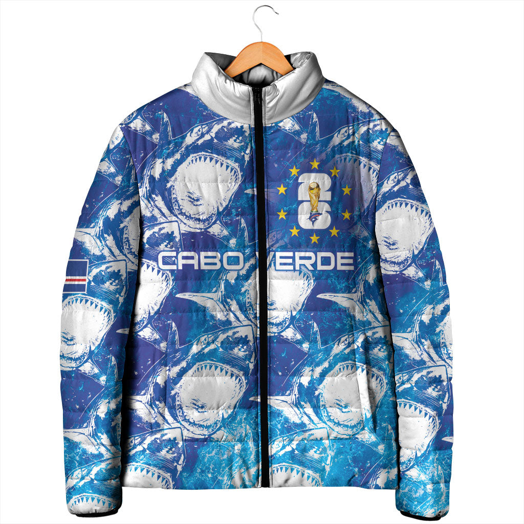 Cabo Verde WC2026 Prematch Guernsey Inspired Custom Padded Jacket Tubaroes Azuis Making History