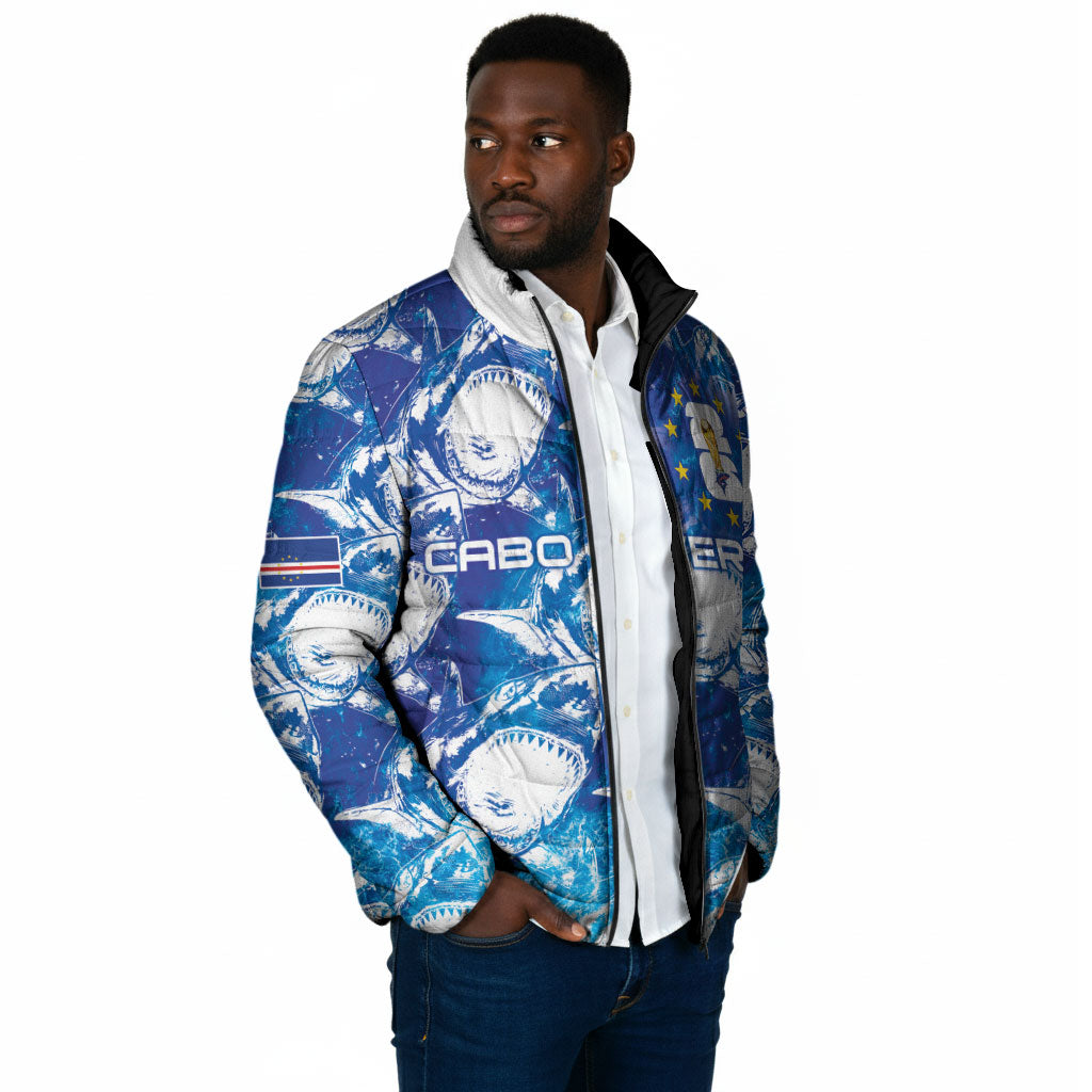 Cabo Verde WC2026 Prematch Guernsey Inspired Custom Padded Jacket Tubaroes Azuis Making History