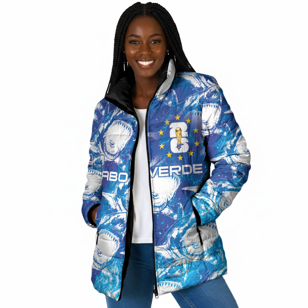 Cabo Verde WC2026 Prematch Guernsey Inspired Custom Padded Jacket Tubaroes Azuis Making History