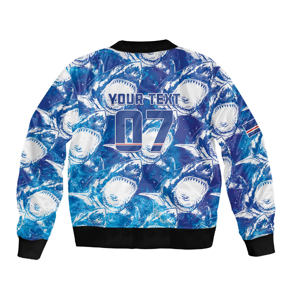 Cabo Verde WC2026 Prematch Guernsey Inspired Custom Sleeve Zip Bomber Jacket Tubaroes Azuis Making History