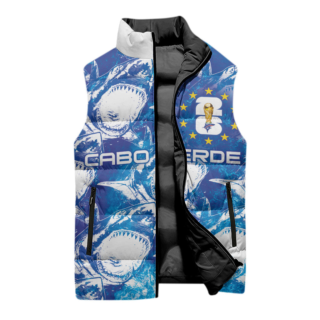 Cabo Verde WC2026 Prematch Guernsey Inspired Custom Sleeveless Puffer Jacket Tubaroes Azuis Making History