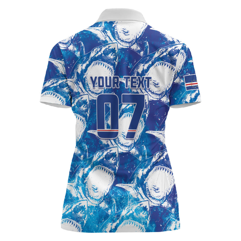 Cabo Verde WC2026 Prematch Guernsey Inspired Custom Women Polo Shirt Tubaroes Azuis Making History